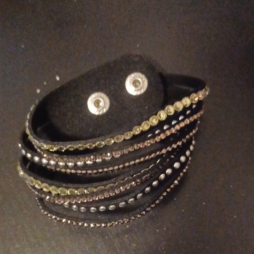 Elegant Black and Gold Wrap Bracelet